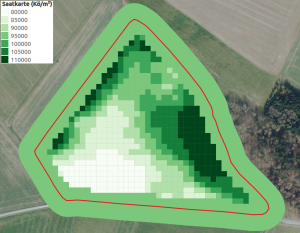 Erstellung Applikationskarten Saat aus digitalen Basiskarten (Satellit oder Bodenscanner) pro ha